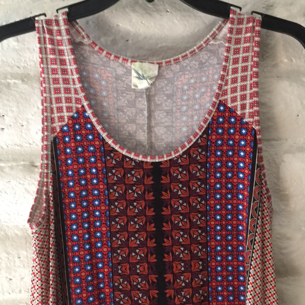Weston Wear for Anthropologie red/white multicolored tunic/tank top - Picture 3 of 7